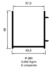 PERFIL SACADA BCO ALT703 ”U” P-291