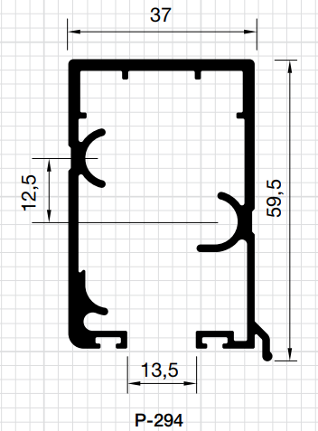 PERFIL SACADA PTO ALT701 TRIL SUP P-294