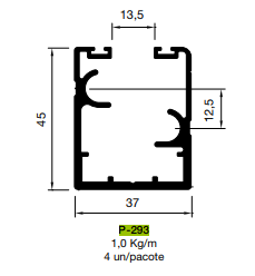 PERFIL SACADA PTO ALT702 TRI INF P-293