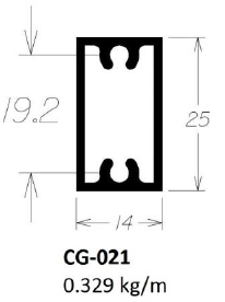 PERFIL FCO CG021 TUBO RETANGULAR C OLHA*
